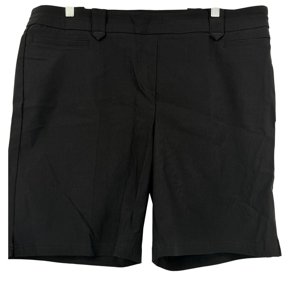 NWT Rekucci Womens Ease into Comfort Modern Office Bermuda Shorts Black Size 18